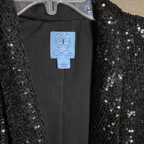 CeCe Black Sequin Blazer - Picture 2 of 7